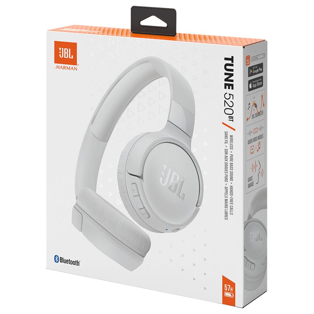JBL Tune 520BT Wireless On-Ear Headphones in White, , large