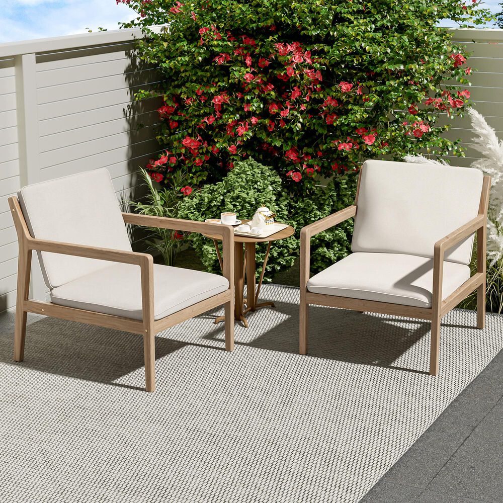 Hearth and Haven Outdoor Club Chair with Tapered Legs in Beige (Set of 2), , large