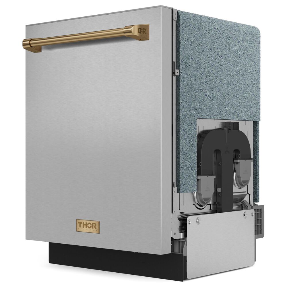 THOR KITCHEN Gordon Ramsay 24&quot; Built-In Dishwasher with Bronze Handle Kit in Stainless Steel, , large