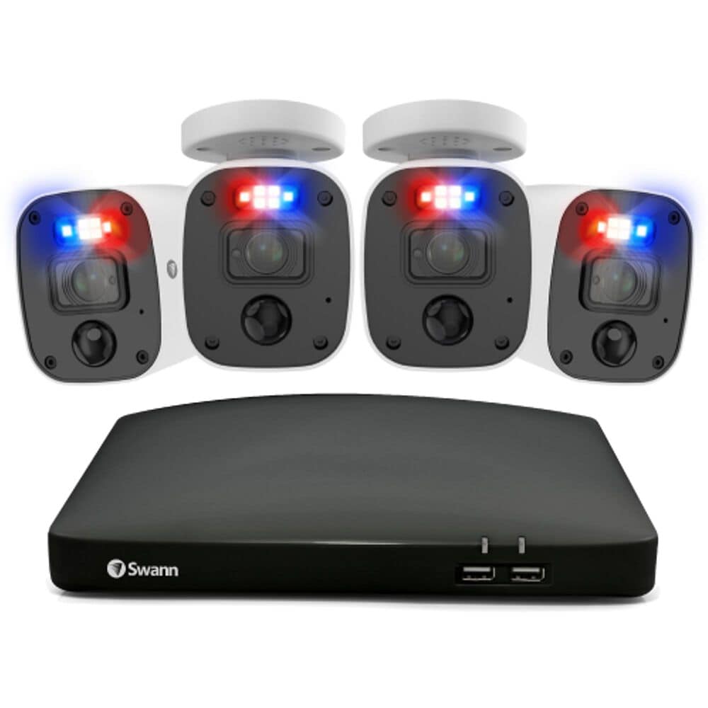 Swann Enforcer 4 Camera 8 Channel 4K Ultra HD DVR Audio/Video Security System in White, , large