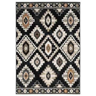 Oriental Weavers Georgia Southwest 605F0 3"10" x 5"5" Charcoal and Ivory Area Rug, , large