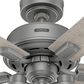 Hunter Hartland 52" Clear Seeded Ceiling Fan with LED Lights in Matte Silver, , large