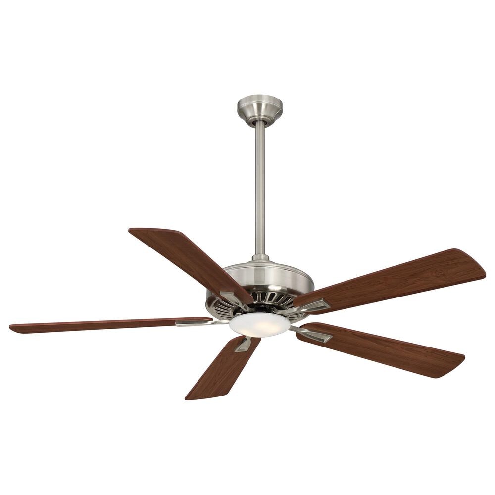 Minka-Aire Contractor Plus 52" LED Ceiling Fan with Dark Walnut Blades in Brushed Nickel, , large