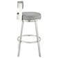 Blue River Flynn 30" Swivel Bar Stool with Light Gray Cushion in Brushed Stainless Steel, , large