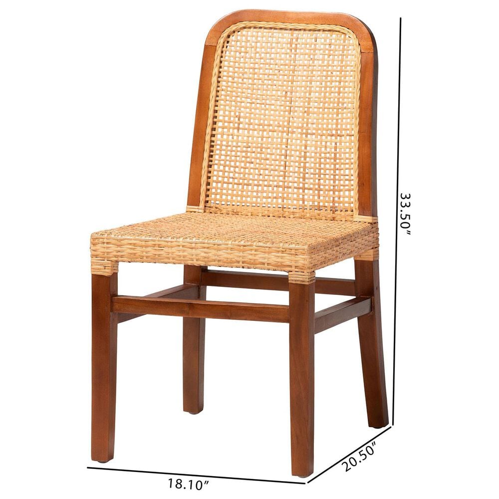 Baxton Studio Caspia Side Chair in Walnut Brown and Natural (Set of 2), , large