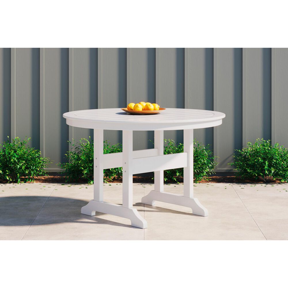 Ashley Crescent Luxe Round Dining Table in White, , large