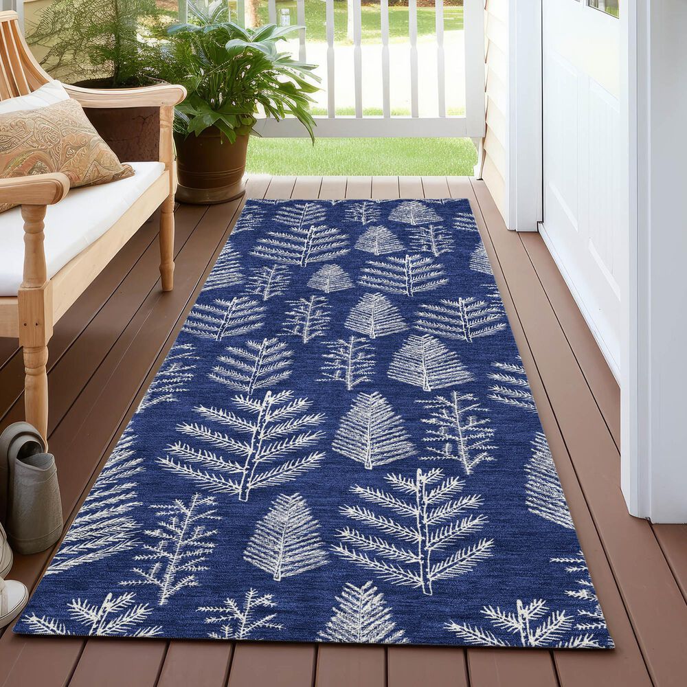 Dalyn Rug Company Wonderland WN21 2&#39;3&quot; x 7&#39;6&quot; Navy Indoor/Outdoor Runner, , large