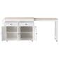 HOMLUX 75" Kitchen Island with Extendable Dining Table in White, , large