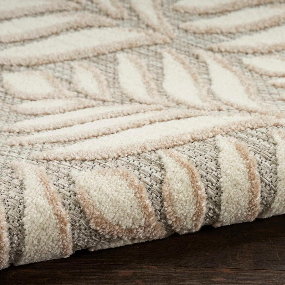 Nourison Aloha Floral 6&#39; x 9&#39; Ivory and Grey Indoor/Outdoor Area Rug, , large