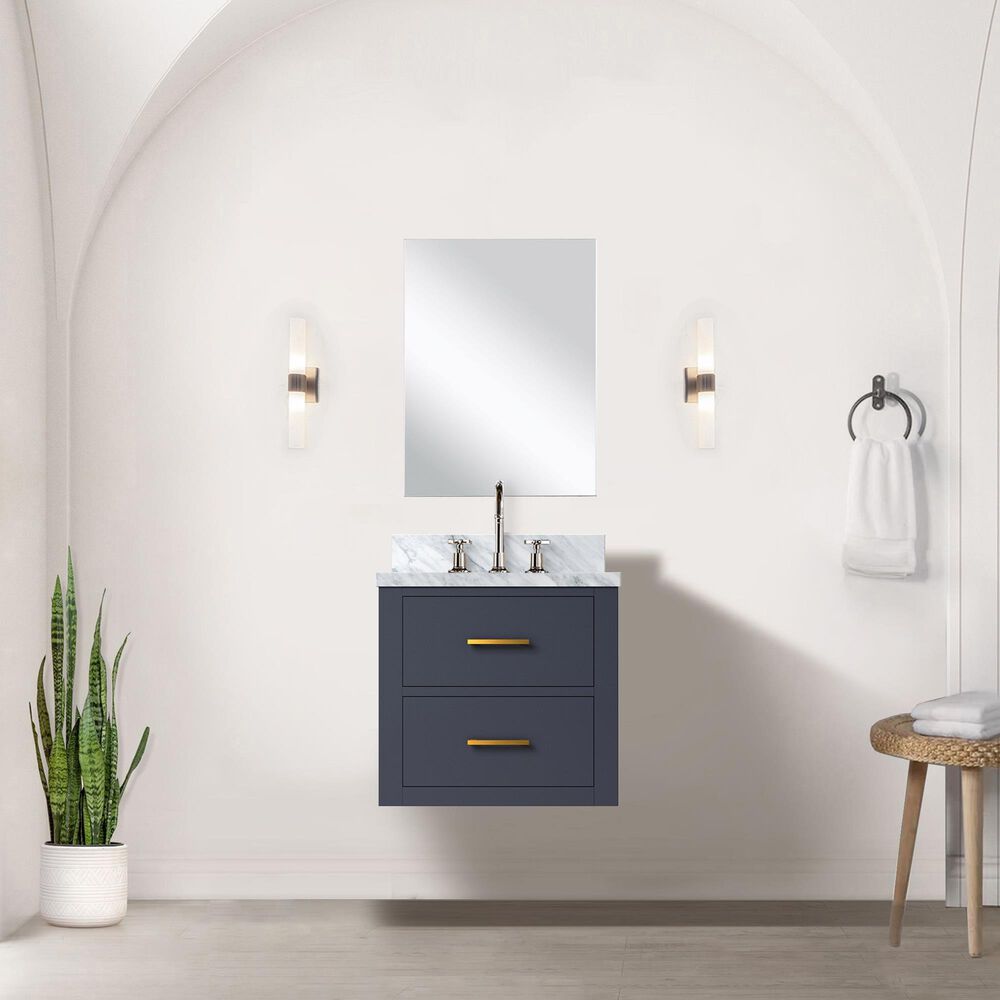 Lexora Home Castor 20&quot; Single Bathroom Vanity in Blue with White Acrylic Top and Rectangular Sink, , large