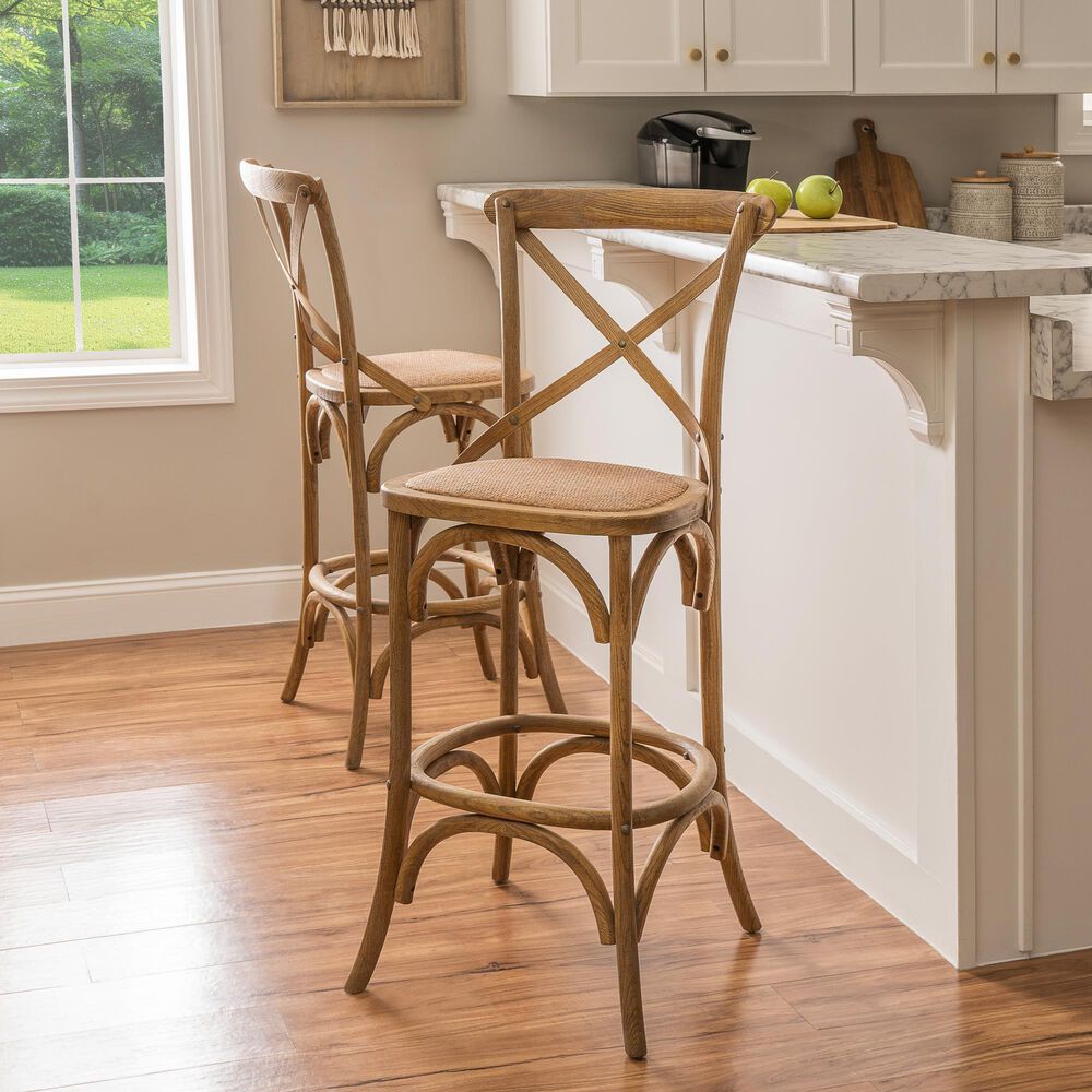 Linon Home Decor Roxy Bar Stool in Weathered Grey, , large