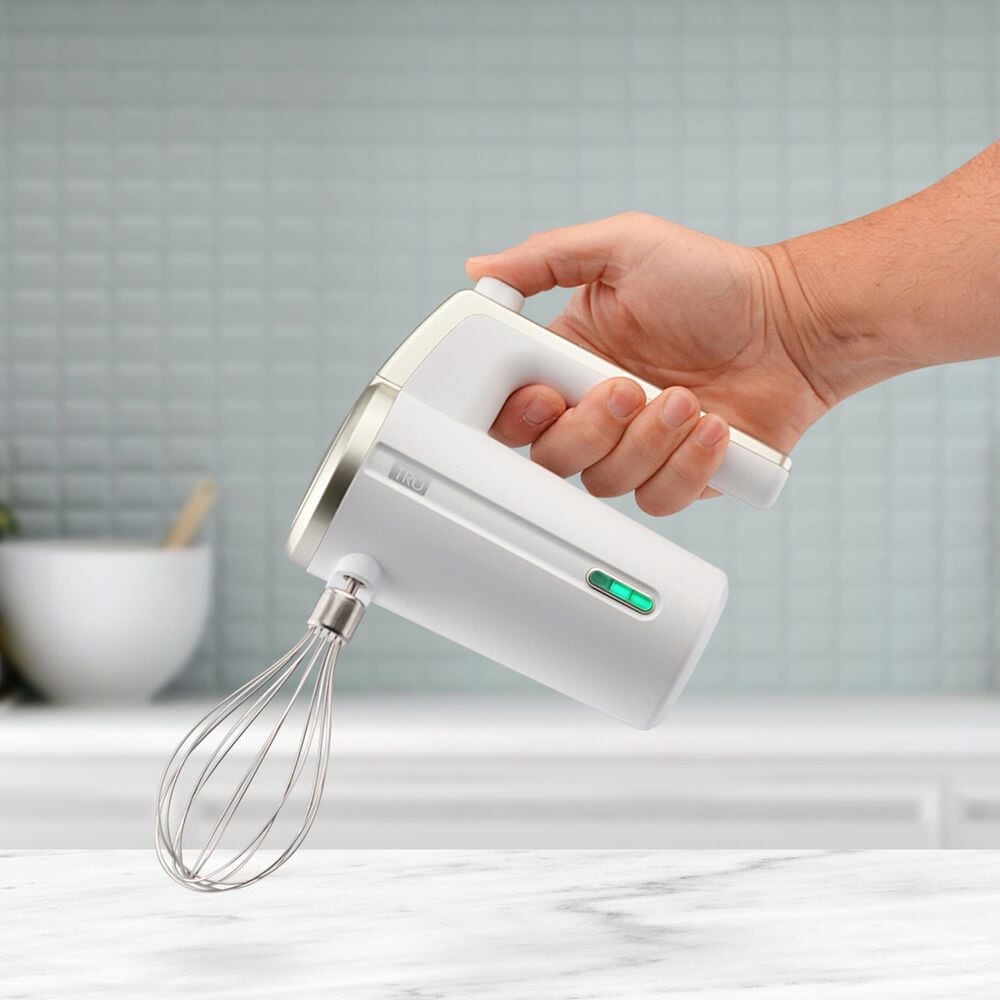 TRU TRU 3-Speed Hand Mixer with Whisk Attachment in White, , large