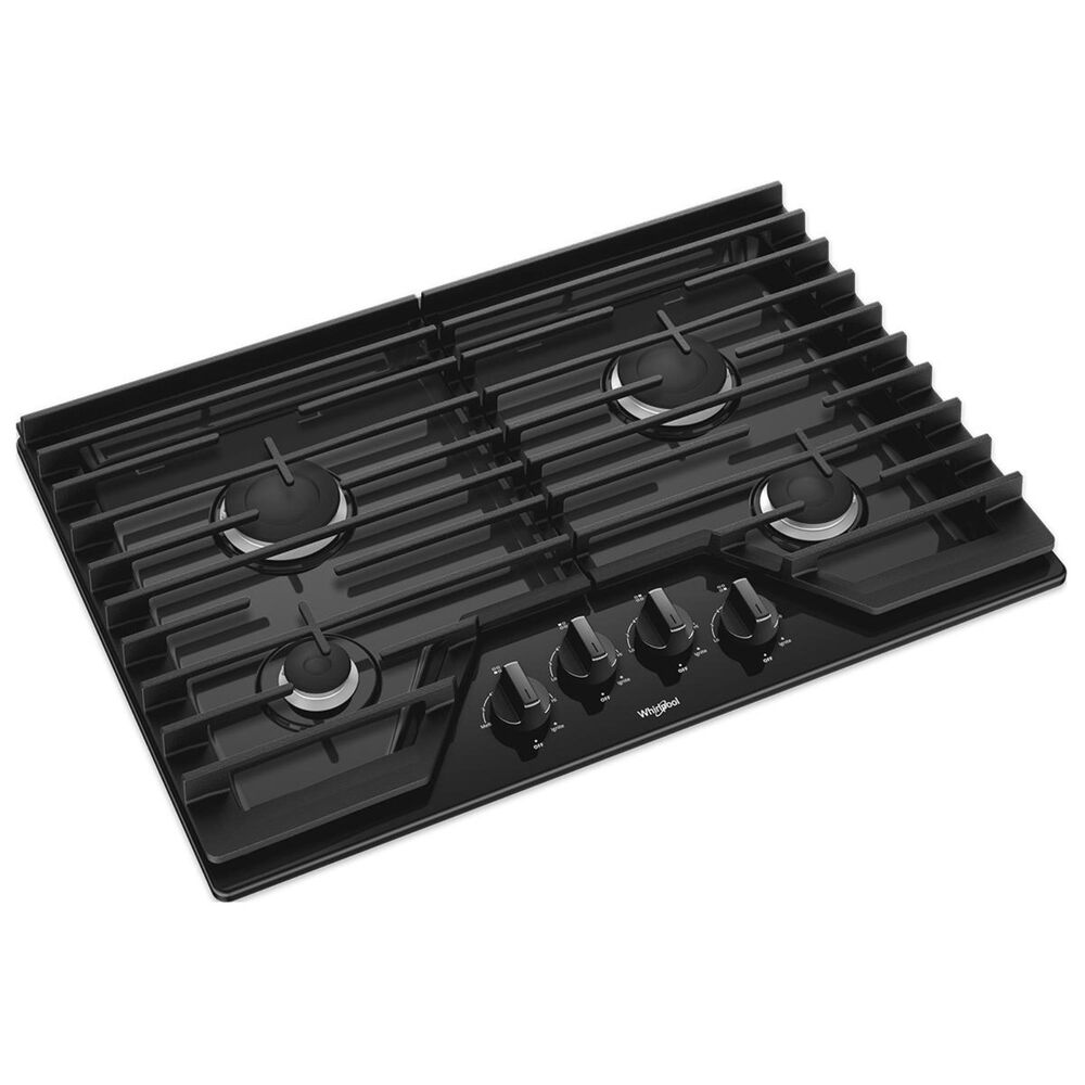Whirlpool 30&quot; 4-Burner Gas Cooktop in Black, , large