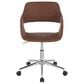 LumiSource Margarite Swivel Task Chair with Brown Faux Leather Cushion in Chrome, , large