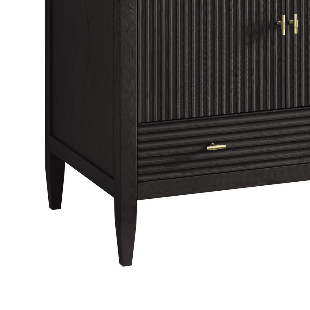 James Martin Vanities Myrrin 36&quot; Vanity in Carbon Oak with 3 cm Arctic Fall Solid Surface Top, , large