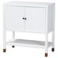 Baxton Studio Aiden 2-Door Accent Storage Cabinet in White and Brass, , large