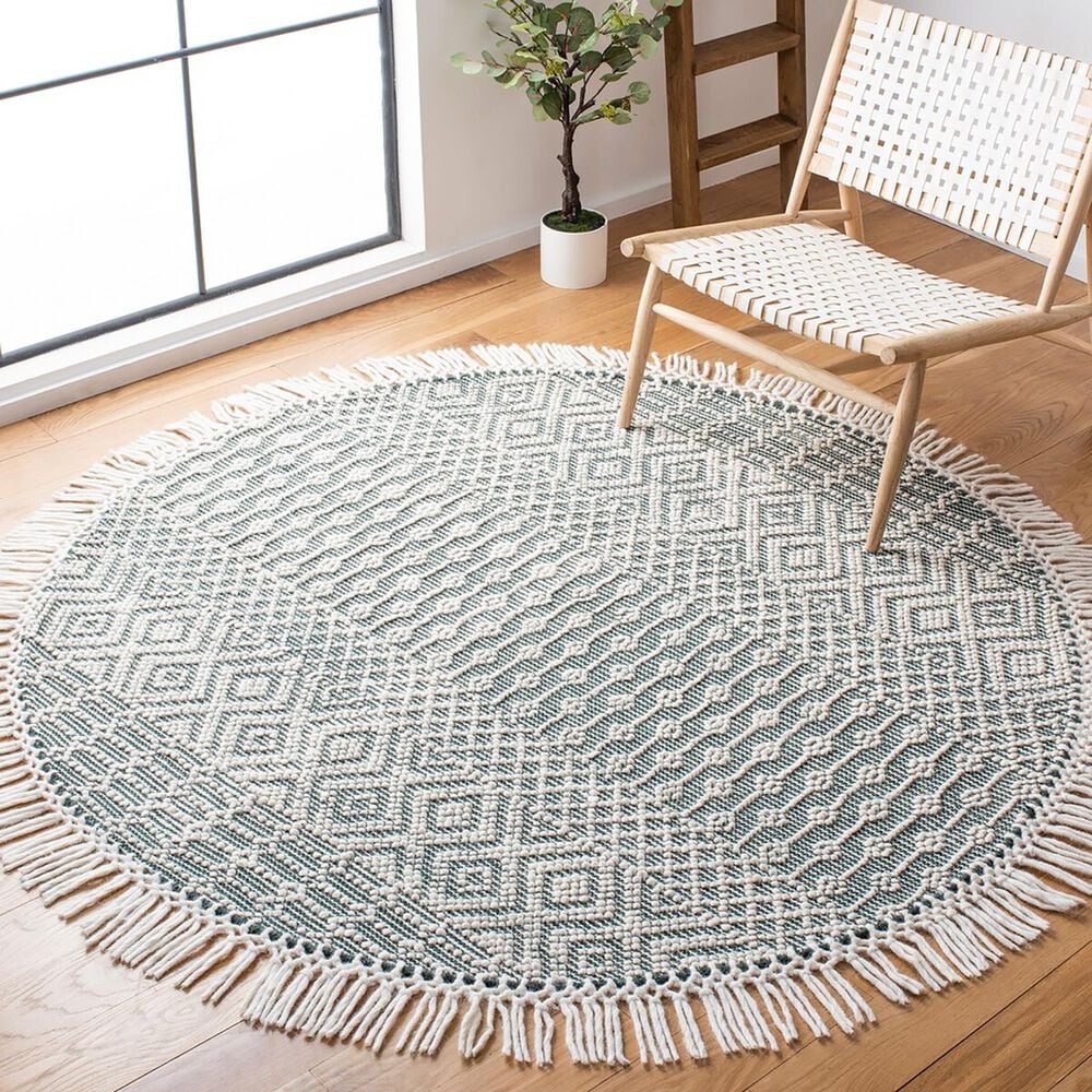 Safavieh Natura 6&#39; Round Green Area Rug, , large