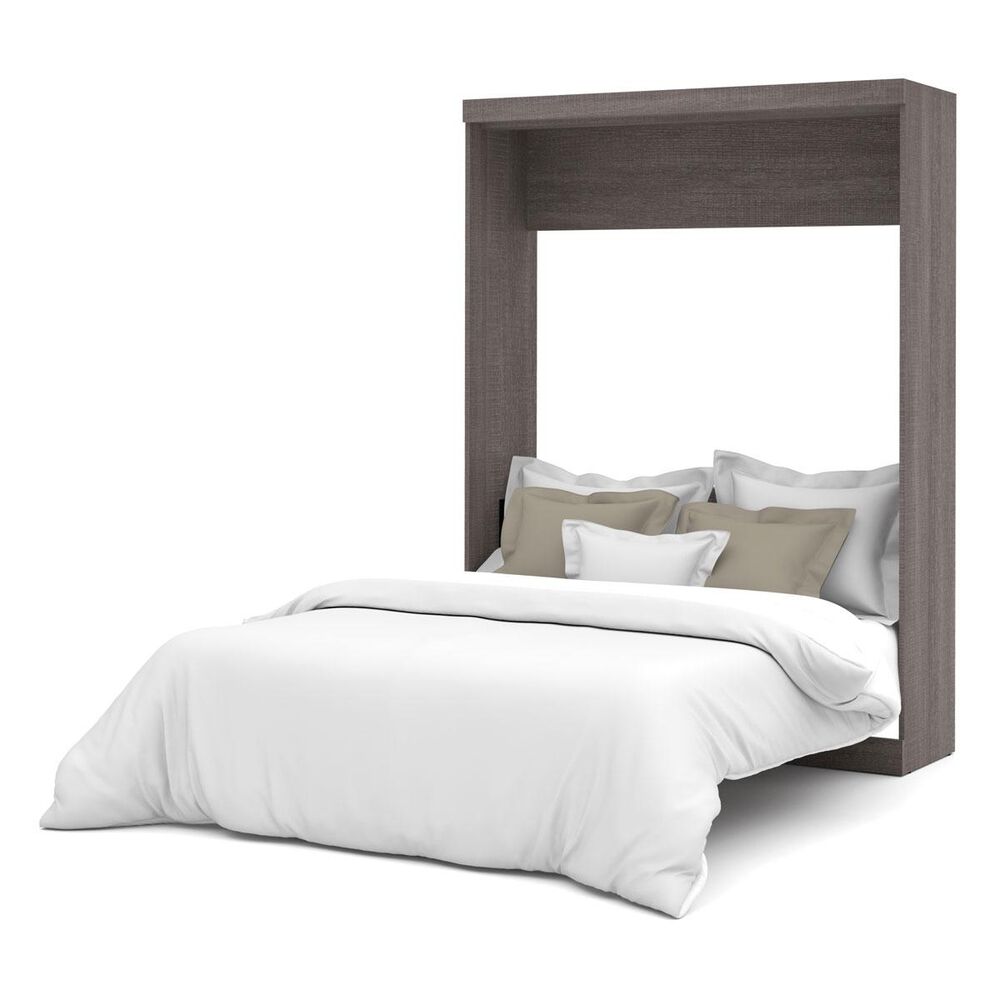 Bestar Nebula Queen Wall Bed in Bark Grey, , large