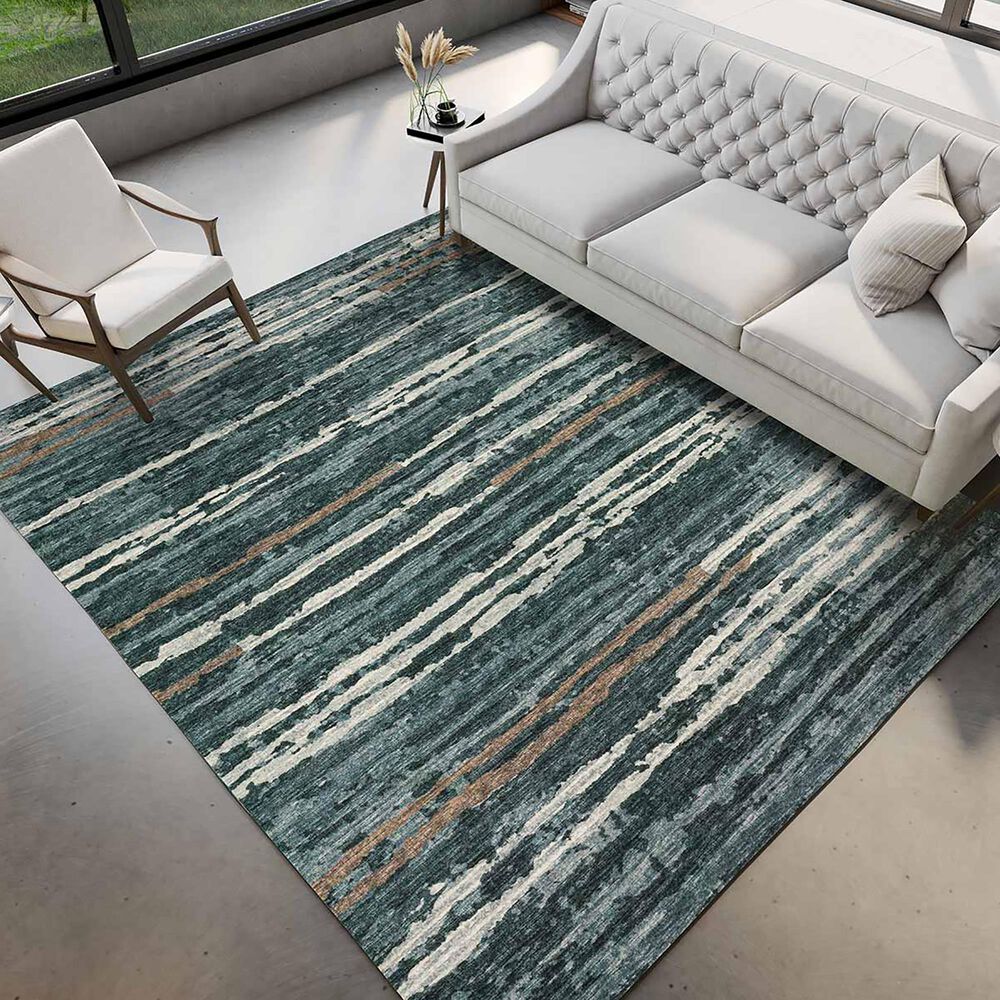 Dalyn Rug Company Brisbane Striped 3&#39; x 5&#39; Midnight Area Rug, , large