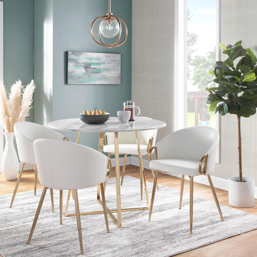 Lumisource Claire Chair in White/Gold, , large