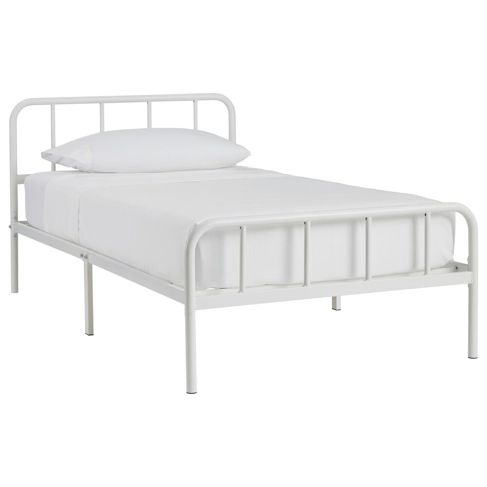 Signature Design by Ashley Trentlore Twin Platform Bed in White, , large