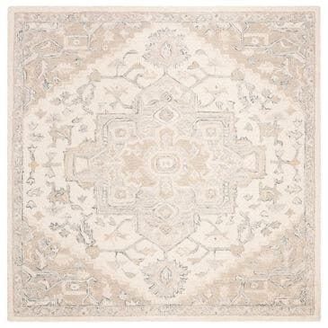 Safavieh Micro-Loop 5" Square Ivory and Beige Area Rug, , large