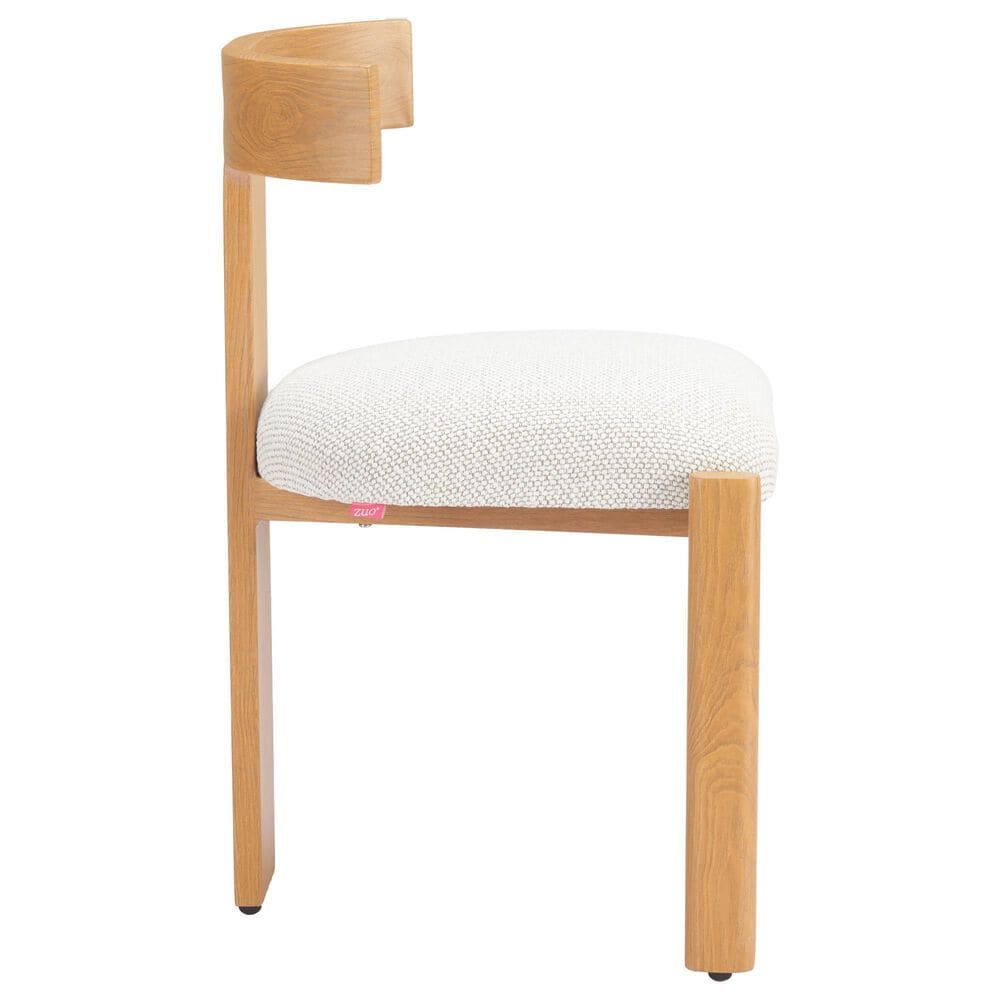 Zuo Modern Tiana Side Chair with Natural Frame in Beige, , large