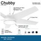 Minka-Aire Chubby 58" Smart Indoor/Outdoor Ceiling Fan in Flat White, , large