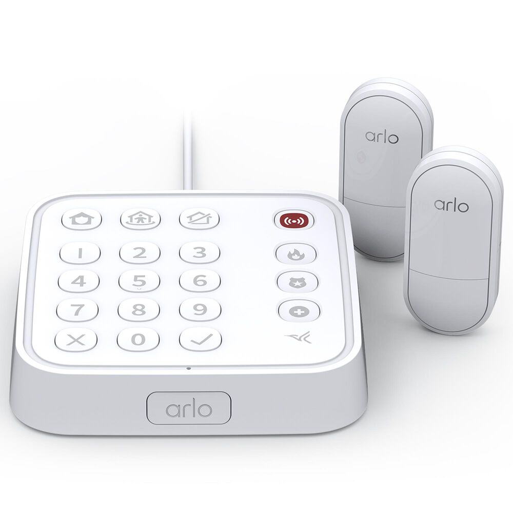 Arlo 3-Piece Home Security System with Wired Keypad Sensor Hub and 8-In-1 Sensors in White, , large