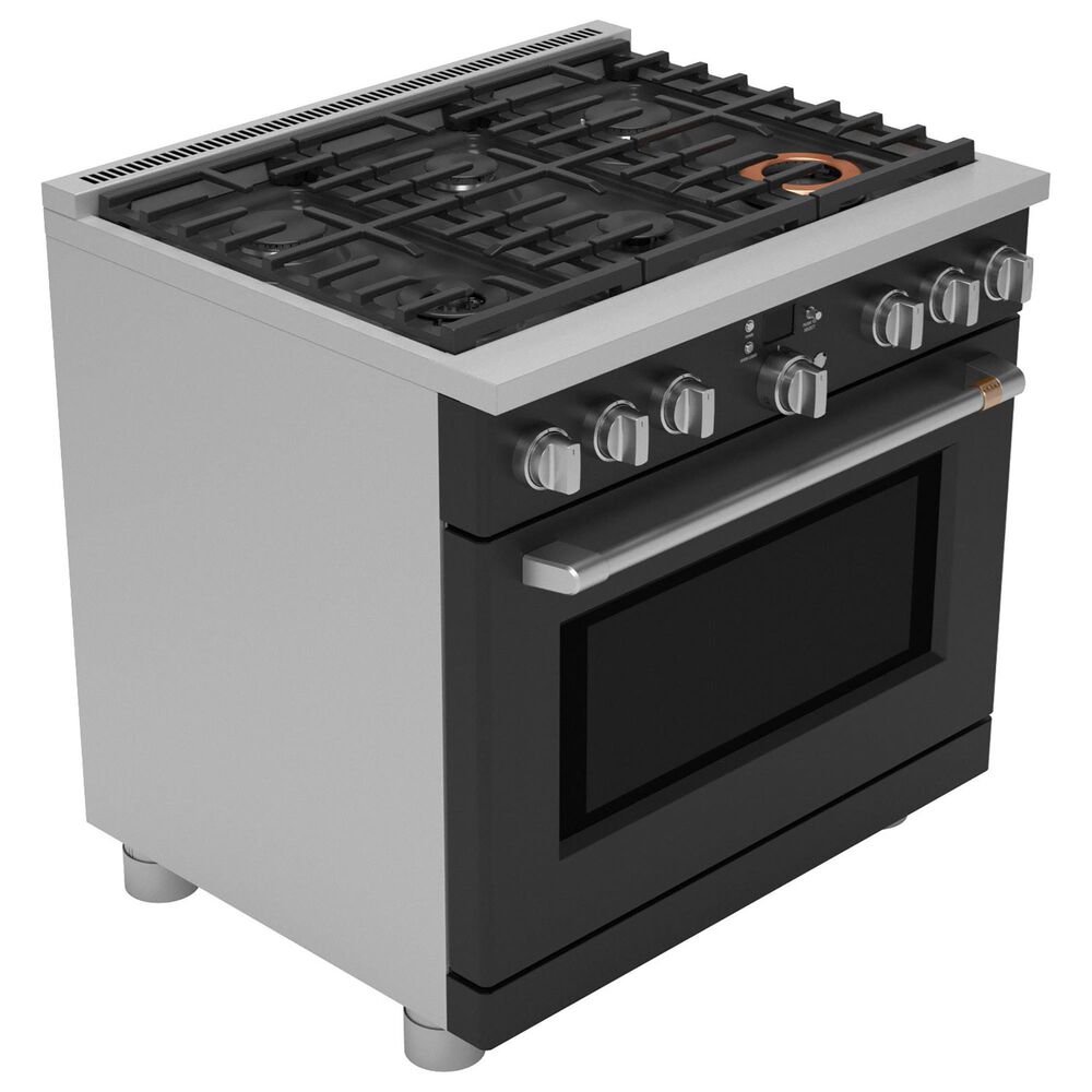 Cafe 6.2 Cu. Ft. Freestanding Natural Gas Range in Matte Black and Brushed Stainless, , large