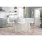 LumiSource Fuji 30" Bar Stool with White Upholstery in Gold (Set of 2), , large