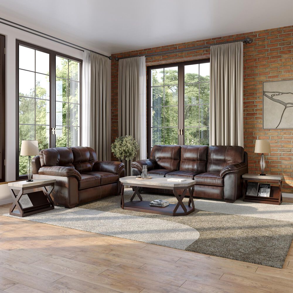 Arapahoe Home Austin Sofa and Loveseat Living Room Set in Chocolate, , large