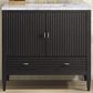 James Martin Vanities Myrrin 36" Vanity in Carbon Oak with 3 cm Carrara White Marble Top, , large