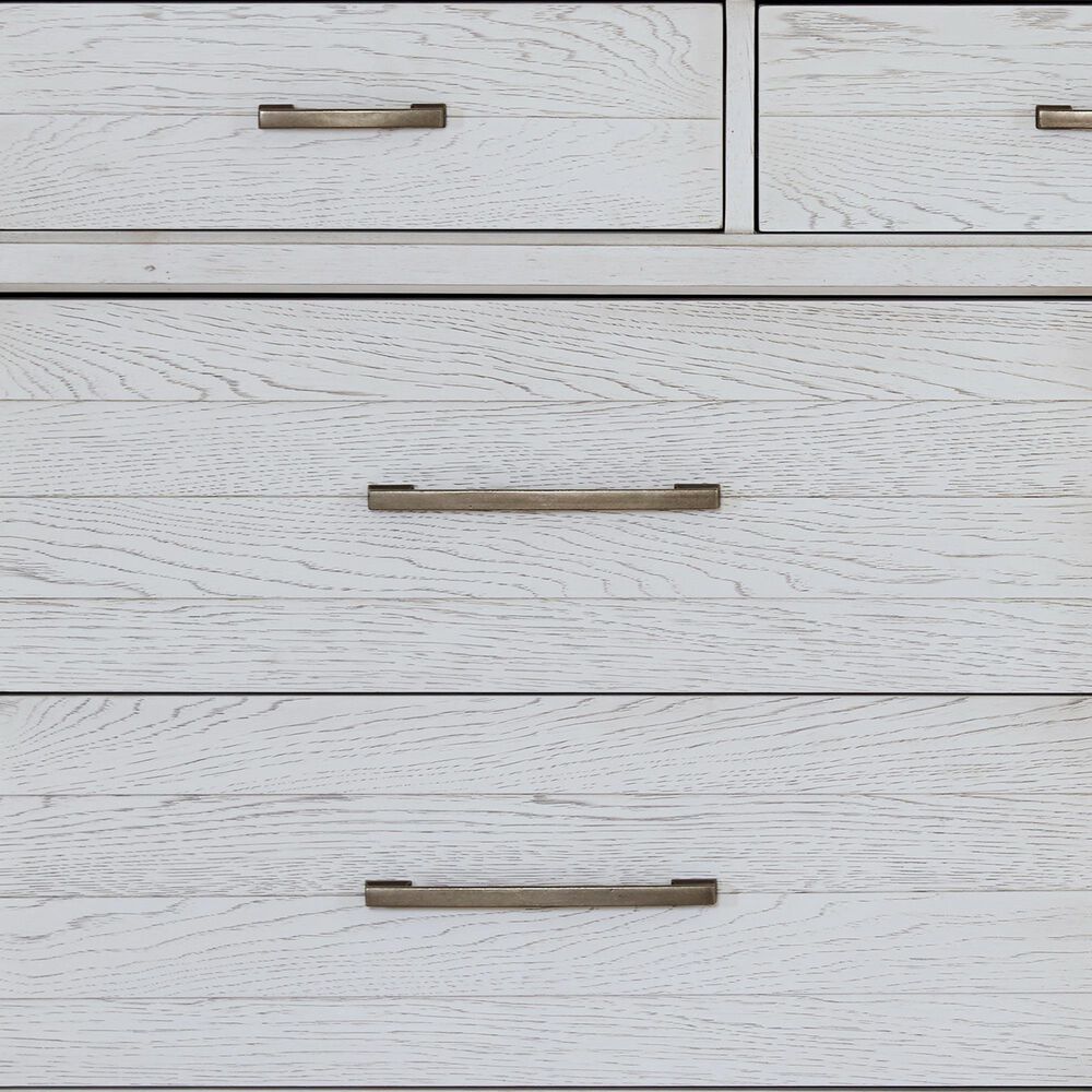 Sasha Lee Traditional 7 Smooth Drawer Dresser in White and Brown, , large