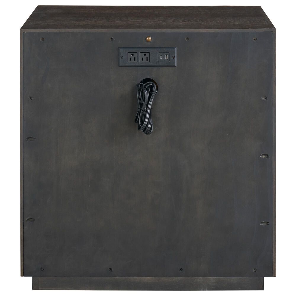 Furniture Worldwide Modern 1-Drawer Nightstand in Sable with Outlets USB Ports and Lighting, , large