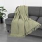 Trade Linker 50" x 70" Chenille Polyester Fringed Basket Throw in Sage, , large