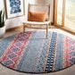 Safavieh Madison MAD797N 4" Round Navy and Ivory Area Rug, , large