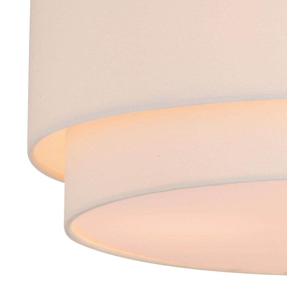 Vaxcel Burnaby 4-Light Semi-Flush Mount with White Linen Shade in Black, , large