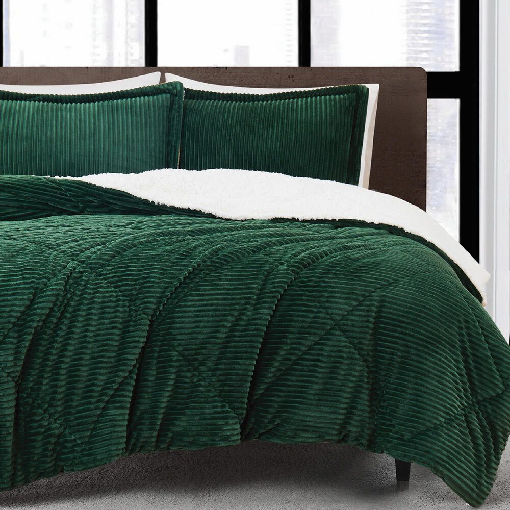 Pem America Corduroy 3-Piece Full/Queen Comforter Set in Green, , large