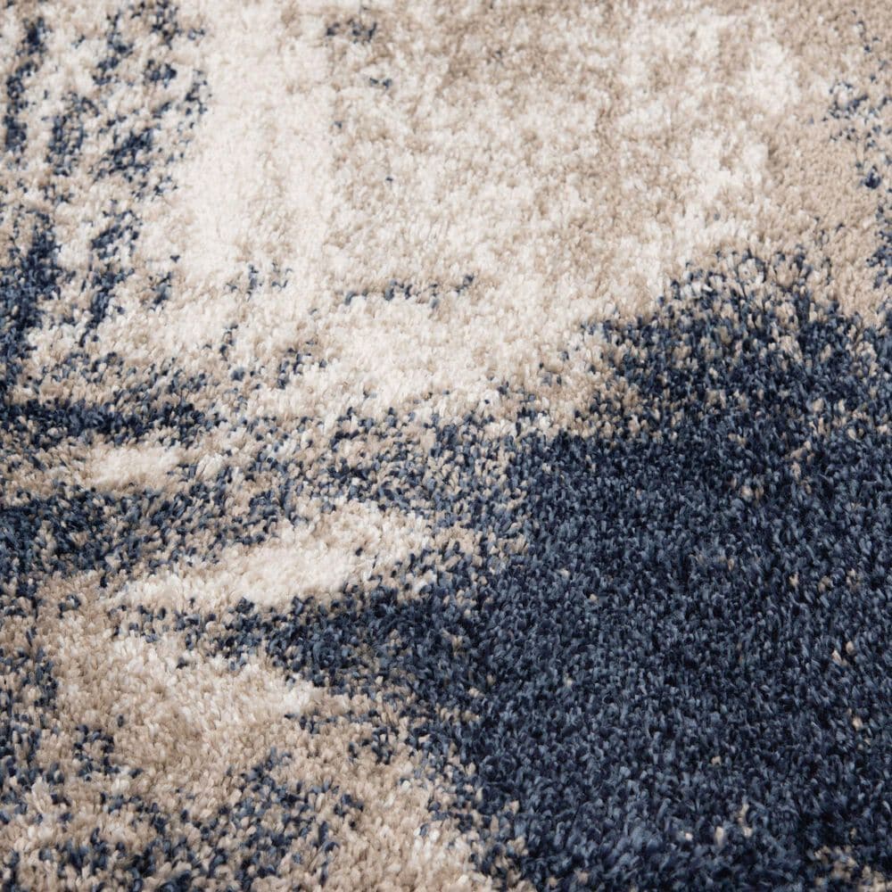 Central Oriental Tulsa Brunsville 5&#39; x 7&#39;3&quot; White Sand and Blue Navy Area Rug, , large