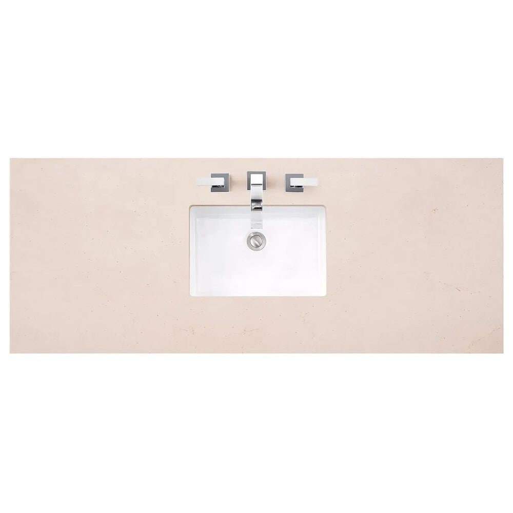 James Martin Vanities Brittany 60&quot; Single Bathroom Vanity in Saddle Brown with 3 cm Eternal Marfil Quartz Top and Rectangular Sink, , large