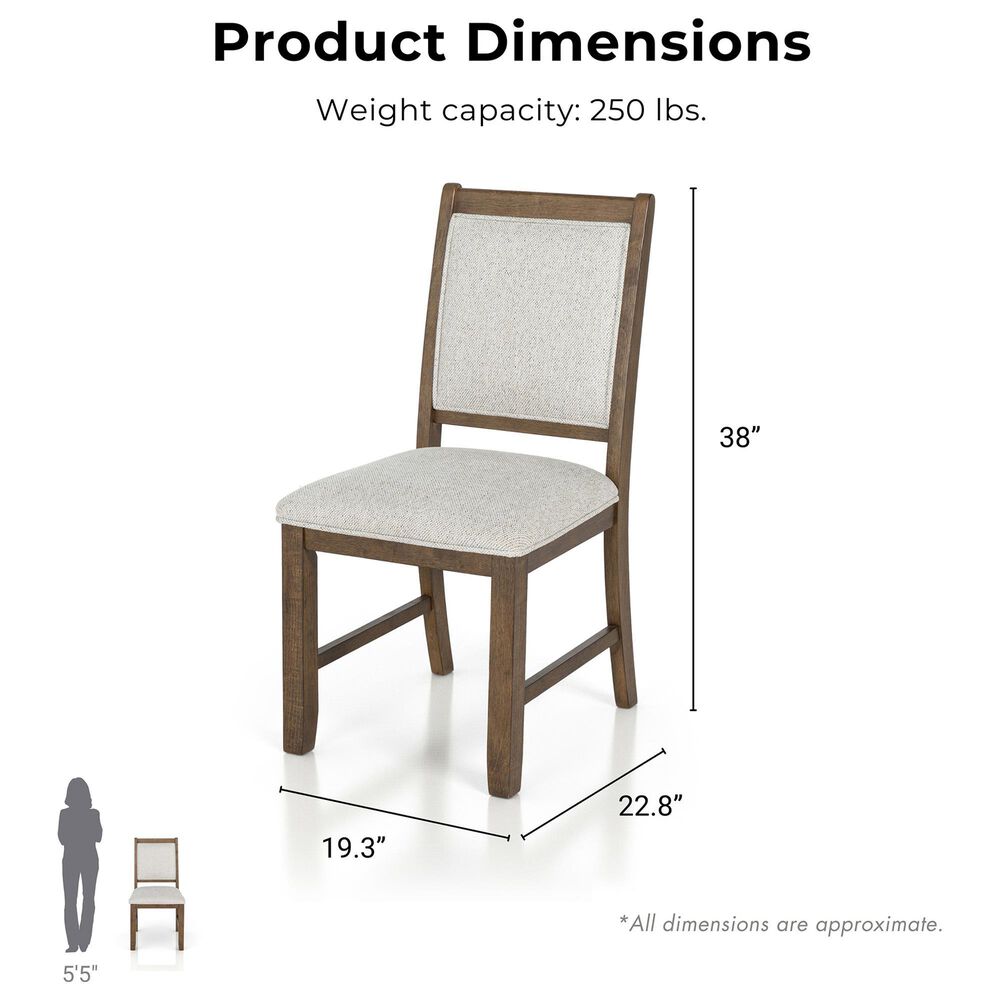 Furniture of America Virex Upholstered Side Chair in Dark Walnut (Set of 2), , large
