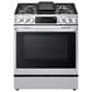 LG 2-Piece Kitchen Package with 6.3 Cu. Ft. Gas Range and Over-the-Range Microwave in Print Proof Stainless Steel, , large