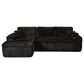 HOMLUX 105.5" Zero Assembly Sofa with Ergonomic Chaise Sectional in Black, , large