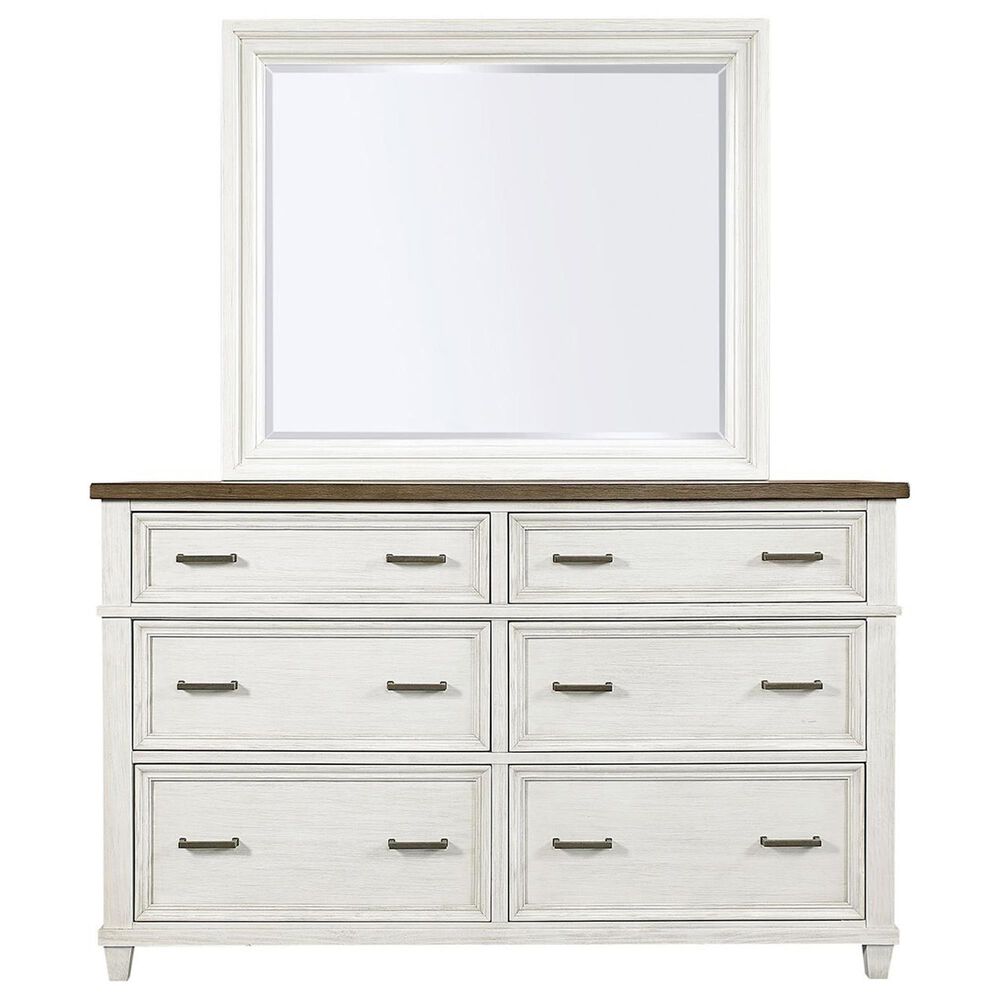 Riva Ridge Caraway 4 Piece King Storage Bedroom Set in Aged Ivory and Brown with USB Ports, , large