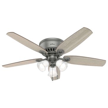 Hunter Builder Low Profile 52" Ceiling Fan with Lights in Matte Silver, , large