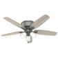 Hunter Builder Low Profile 52" Ceiling Fan with Lights in Matte Silver, , large