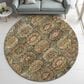 Dalyn Rug Company Silk Road Fern, Olive, Copper, Gold, Paprika, Ivory and Beige 8" Round Area Rug, , large