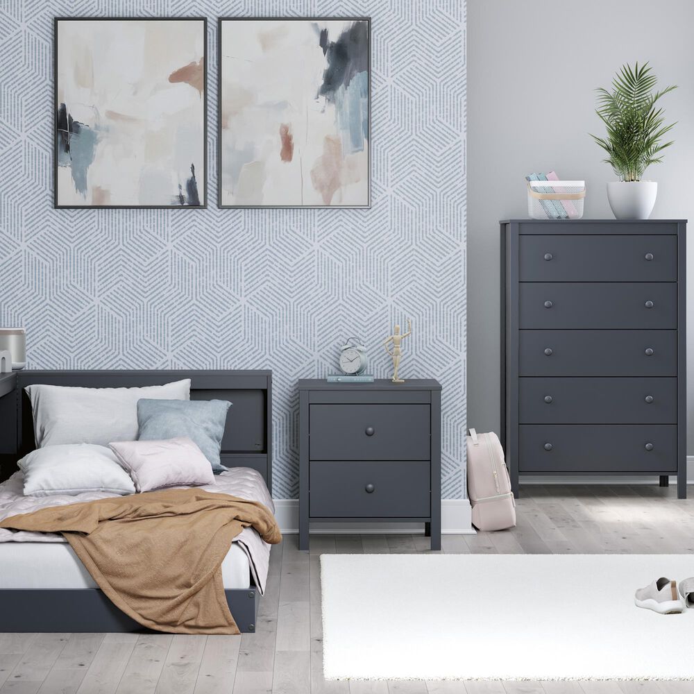 Ashley Simmenfort 2-Drawer Nightstand in Navy Blue, , large
