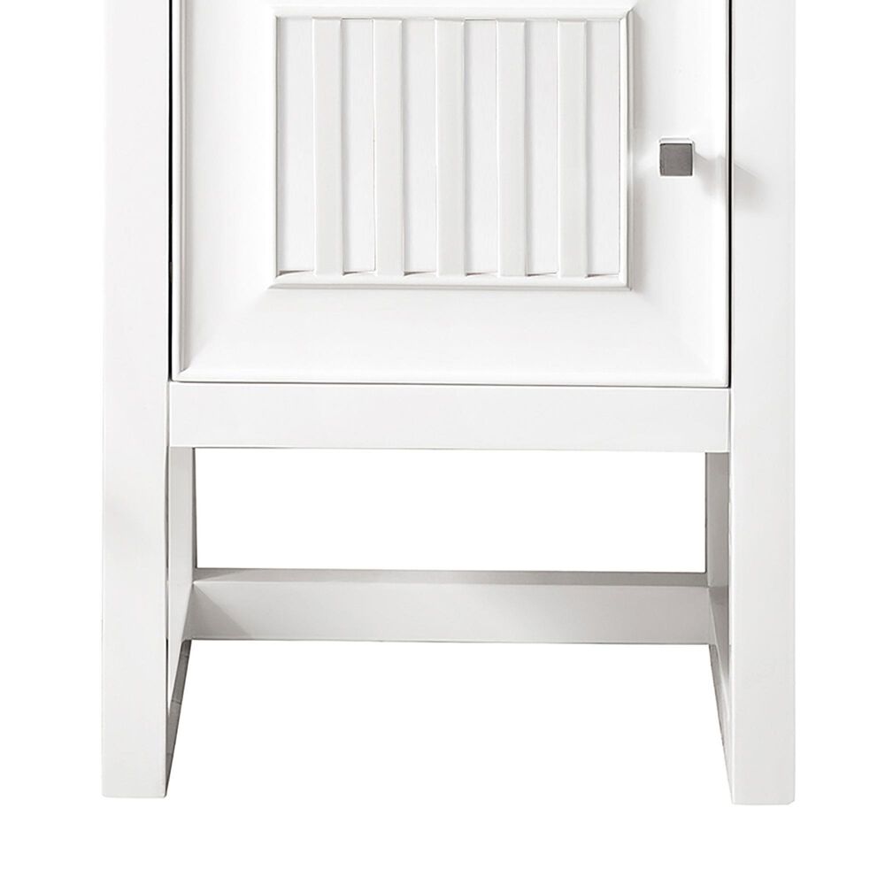 James Martin Vanities Athens 15" Left Door Cabinet in Glossy White with 3 cm White Zeus Quartz Top, , large